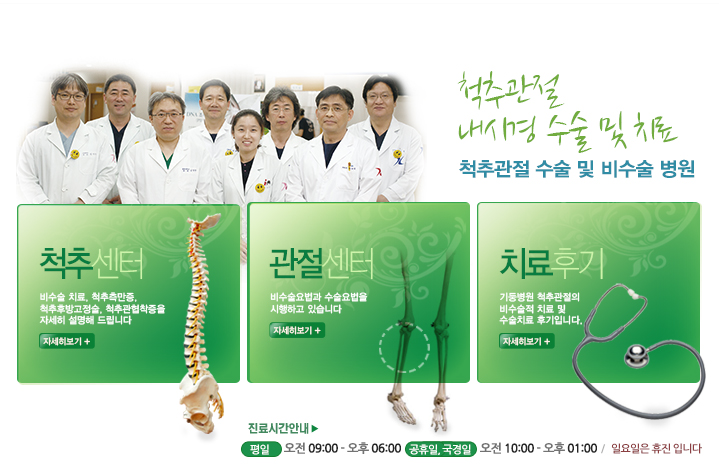 척추관절 내시경 수술 및 치료 - 척추관절 수술 및 비수술 병원